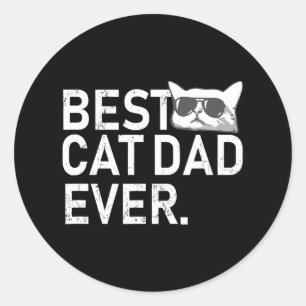 Bästa Kat Pappa någonsin Fars dag-roliga Kat-pappa Runt Klistermärke