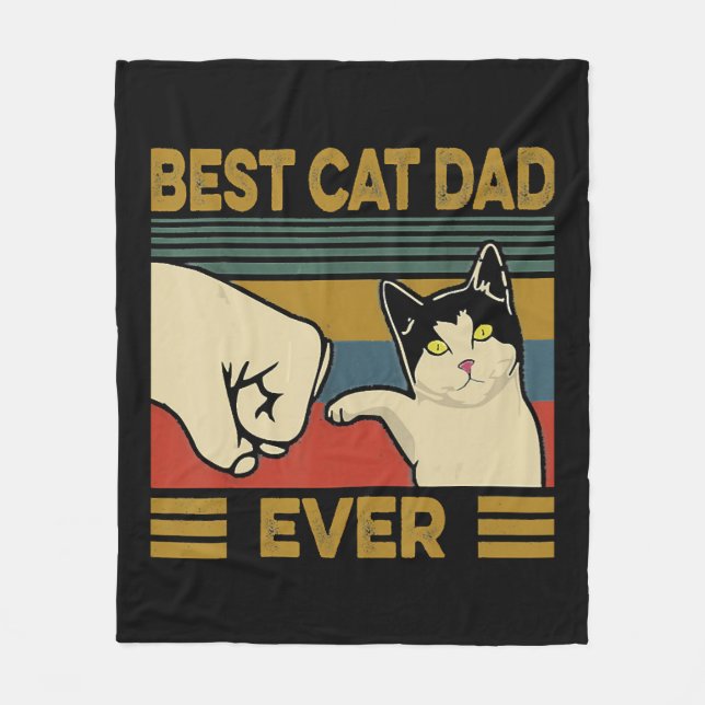 Bästa Kat Pappa någonsin Fleecefilt (Framsidan)