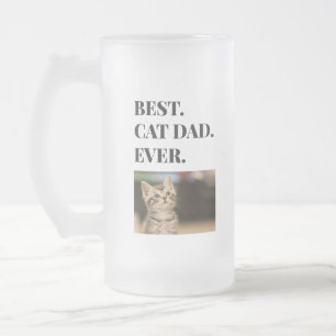 Bästa Kat Pappa någonsin-foto Frostat Ölglas