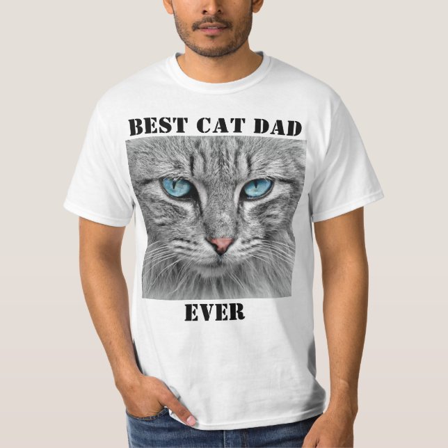 Bästa Kat Pappa någonsin Foto Skapar ditt eget hus T Shirt (Framsida)