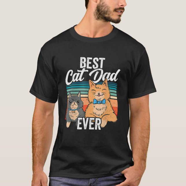 Bästa Kat Pappa någonsin funny Cat Lover Gift Far  T Shirt (Framsida)