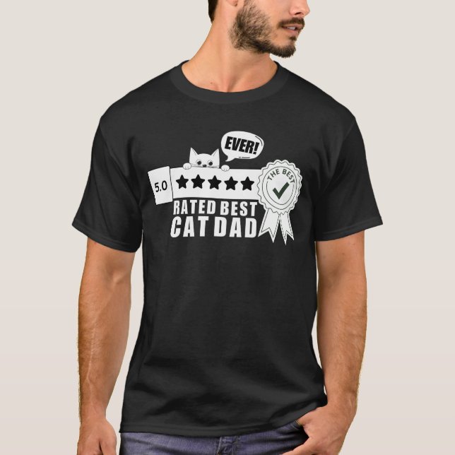 Bästa Kat Pappa, någonsin funny Cat Lover Owner, p T Shirt (Framsida)