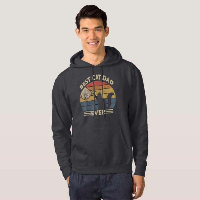 Bästa Kat Pappa någonsin funny Pappa, Fars dag Cat Hoodie (Hel framsida)