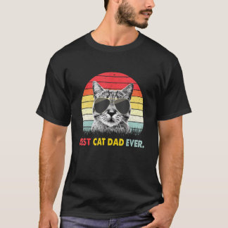 Bästa Kat Pappa någonsin funny Retro Cat Fars dag T Shirt