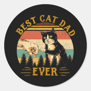 Bästa Kat Pappa någonsin funny Tuxedo Cat Far Runt Klistermärke