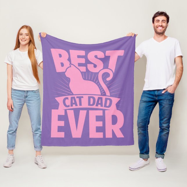 Bästa Kat Pappa någonsin - Kat Silhouette Fleecefilt (På plats)