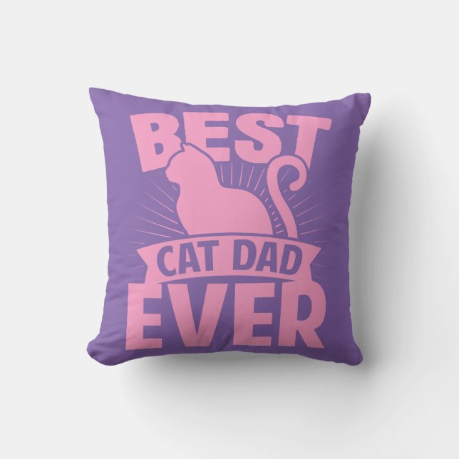 Bästa Kat Pappa någonsin - Kat Silhouette Kudde (Framsida)