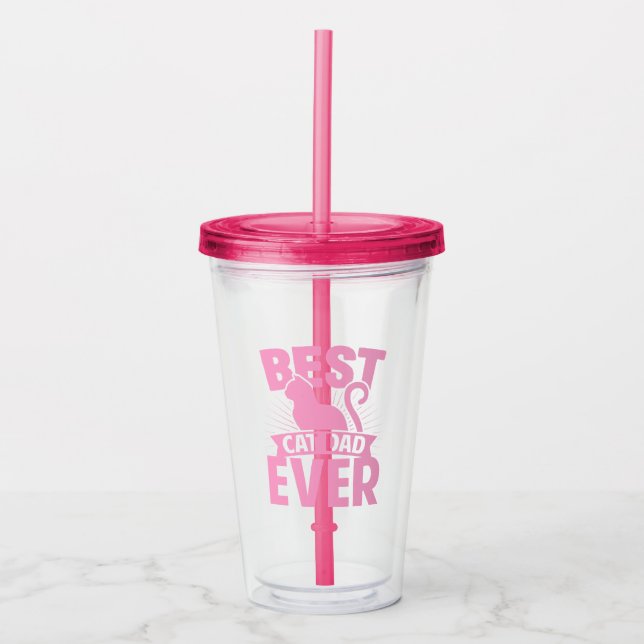 Bästa Kat Pappa någonsin - Kat Silhouette Take Away Mugg (Framsida)