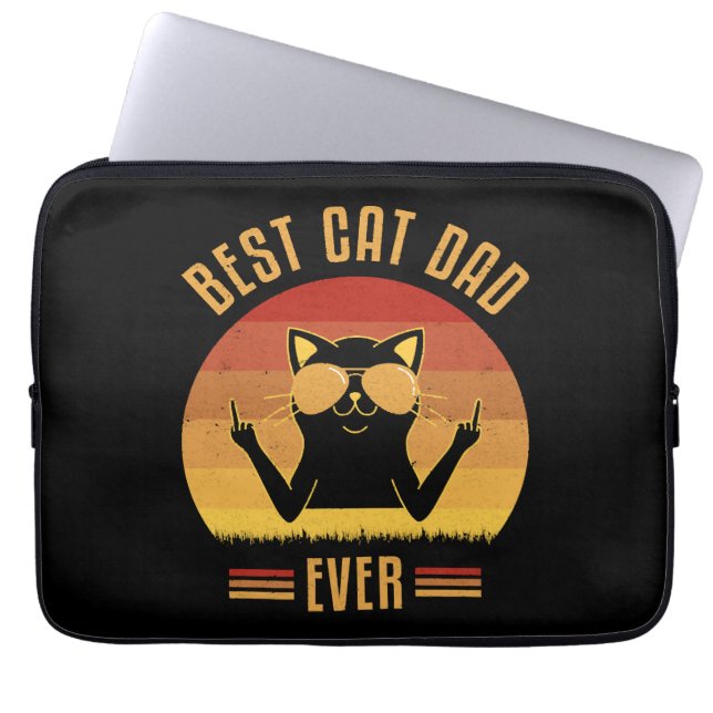 Bästa Kat Pappa någonsin Laptop Fodral (Framsidan)