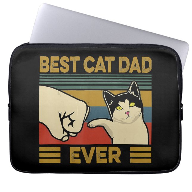 Bästa Kat Pappa någonsin Laptop Fodral (Framsidan)