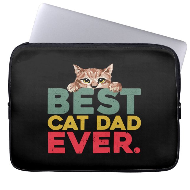 Bästa Kat Pappa någonsin Laptop Fodral (Framsidan)