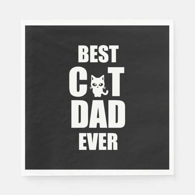 Bästa Kat Pappa någonsin, Lunt Cat Shirt, Cat Papp Pappersservett (Framsidan)