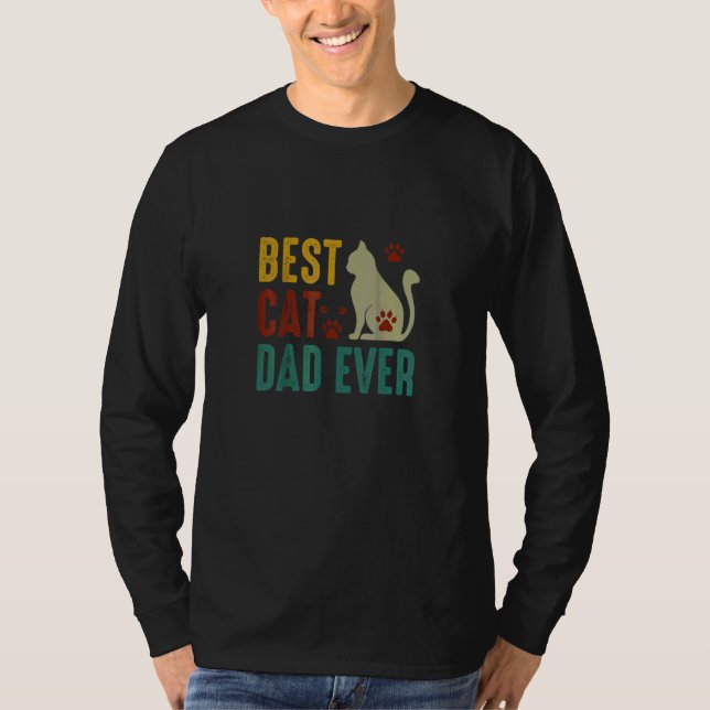 Bästa Kat Pappa någonsin Lycklig Fars dag T Shirt (Framsida)