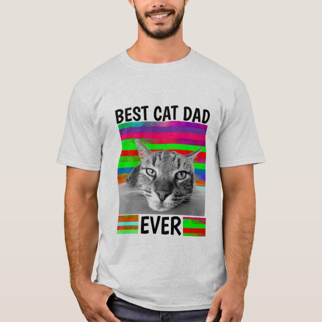 BÄSTA KAT PAPPA NÅGONSIN MANAR T-SHIRTS (Framsida)