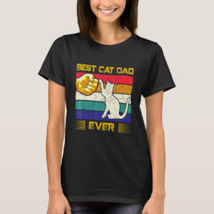Bästa Kat Pappa någonsin med Retro Vintage För man T Shirt
