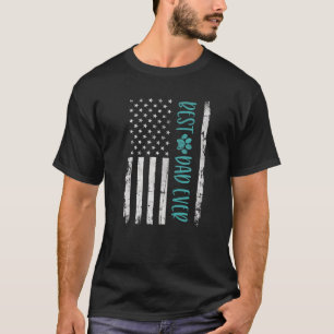 Bästa Kat Pappa någonsin med USA:s Flagga Da T Shirt