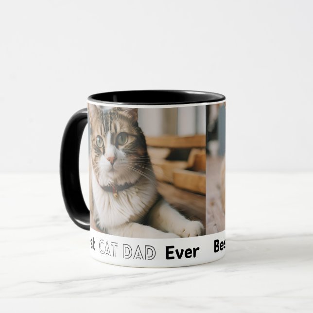 Bästa Kat Pappa någonsin Modern Anpassningsbar Fot Mugg (Framsida vänster)