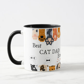 Bästa Kat Pappa någonsin Modern Anpassningsbar Fot Mugg