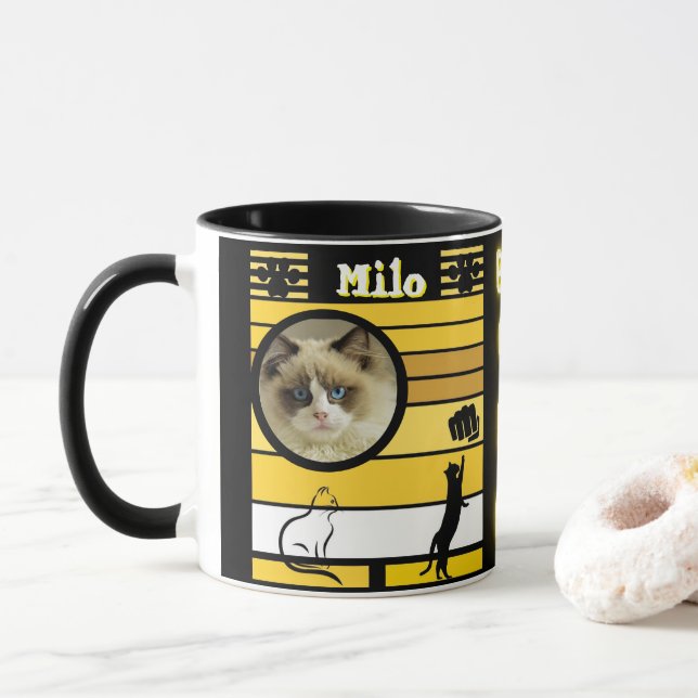 Bästa Kat Pappa någonsin Modern Anpassningsbar Fot Mugg (Med munk)