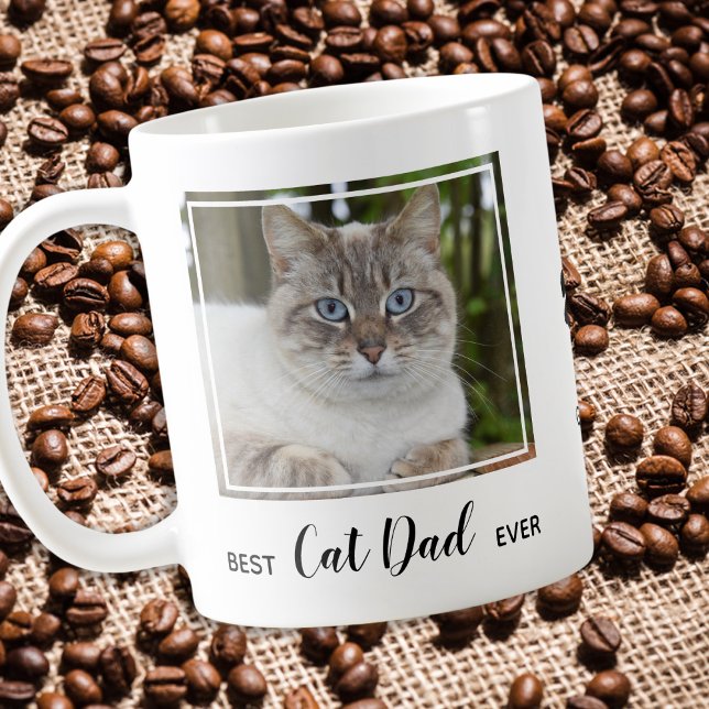 Bästa Kat Pappa någonsin-Personlig Foto Cute Cat P Kaffemugg (Skapare uppladdad)