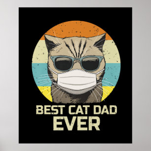 Bästa Kat Pappa någonsin Solglasögon Ansikte Mas Poster