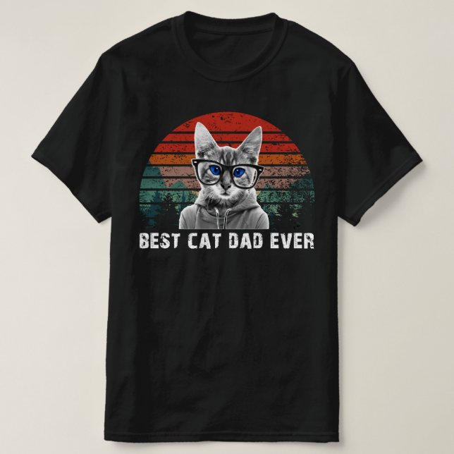 Bästa Kat Pappa någonsin T Shirt (Design framsida)