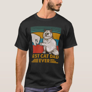 Bästa Kat Pappa någonsin Tass - knapp pappa Kat Ow T Shirt