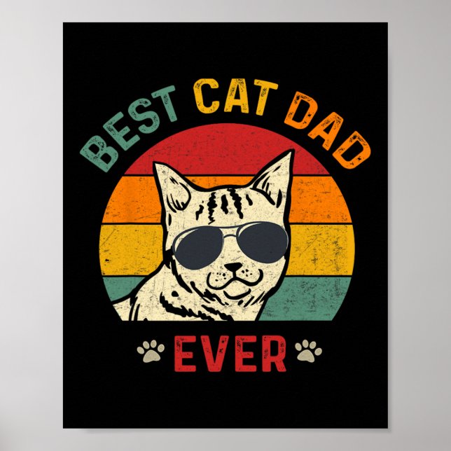 Bästa Kat Pappa någonsin Tee Cat Pappa Fars dag Poster (Framsidan)
