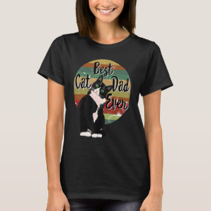 Bästa Kat Pappa någonsin Tuxedo Fars dag Retro T Shirt
