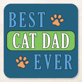 Bästa Kat Pappa någonsin Underlägg Papper Kvadrat