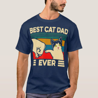 Bästa Kat Pappa någonsin Vintage Manar Bump Fit Fa T Shirt