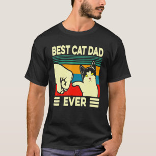Bästa Kat Pappa någonsin Vintage Manar Bump Fit Fa T Shirt