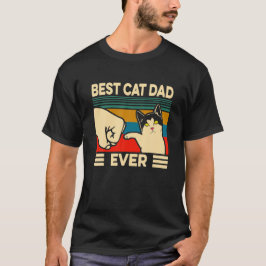 Bästa Kat Pappa någonsin Vintage Manar Bump Fit Fa T Shirt