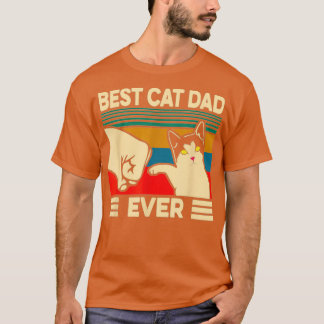 Bästa Kat Pappa någonsin Vintage Manar Bump Fit Fa T Shirt