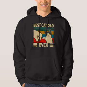 Bästa Kat Pappa någonsin Vintage Manar Bump Fit Hoodie