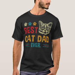 Bästa Kat Pappa någonsin Vintage Retro Cat Pappa F T Shirt