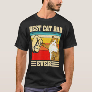 Bästa Kat Pappa någonsin Vintage Retro Cat-Tjock T Shirt