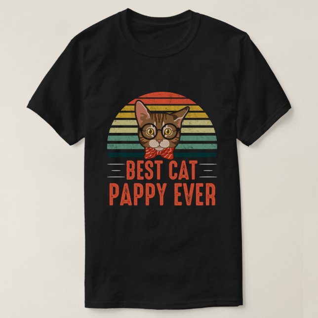 Bästa Kat PAPPY någonsin Retro-Vintage T Shirt (Design framsida)