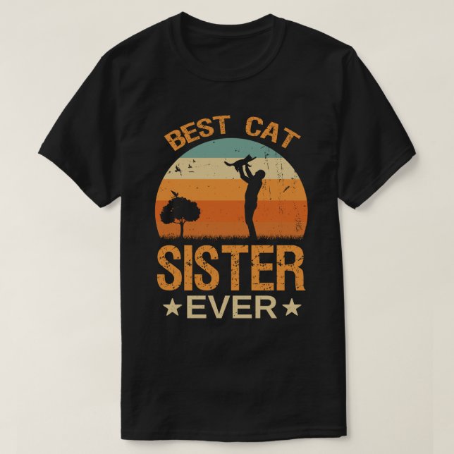 Bästa KAT SISTER-Vintage någonsin, Retro T Shirt (Design framsida)