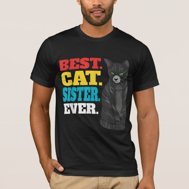 Bästa Kat-syster någonsin Cute Kattunge Älskare Be T Shirt (Framsida)
