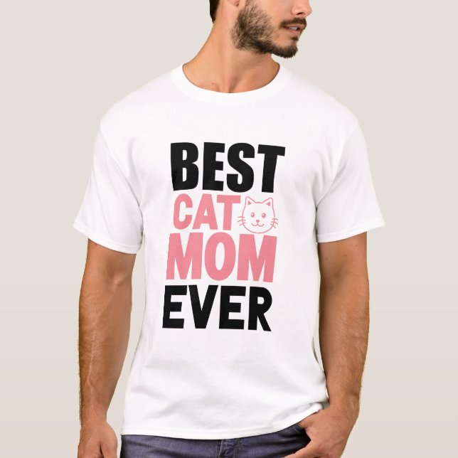 Bästa katt mamma någonsin t shirt (Framsida)