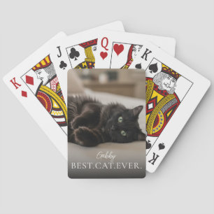 Bästa Katt Någonsin Ditt Husdjursnamn Och Foto Casinokort