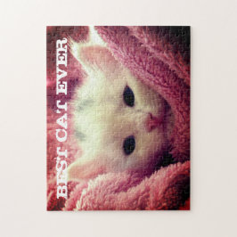 Bästa katt någonsin-Personligen - Rosa-Blanket för Pussel