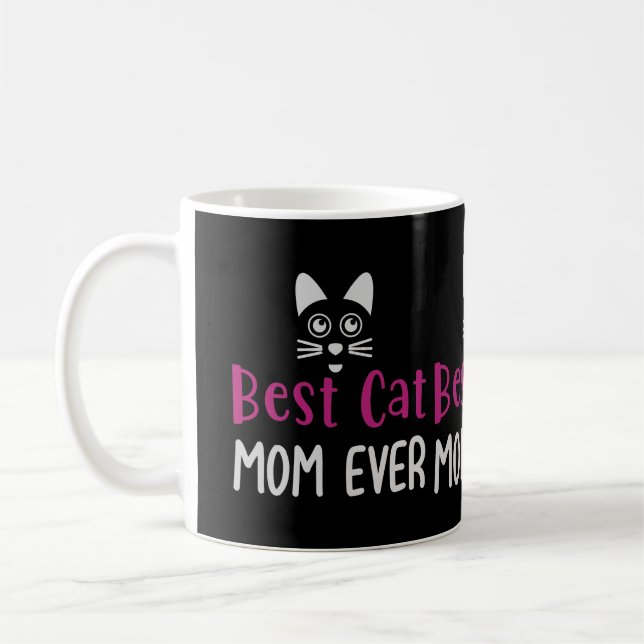 Bästa Katt Någonsin Söt Minimalistisk Typografi Pr Kaffemugg (Vänster)