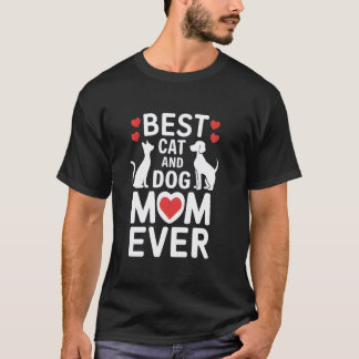 Bästa katt- och hundmamma någonsin Pet Mama-älskar T Shirt