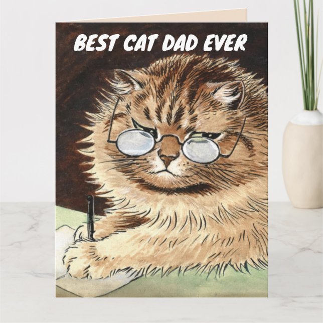 BÄSTA KATT-PAPPA NÅGONSIN FÖDELSEDAG KORT (Framsida)