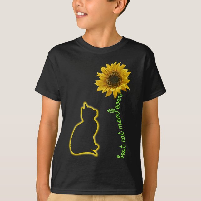 Bästa katten Mamma till solros Kattdjur Mor T Shirt (Framsida)