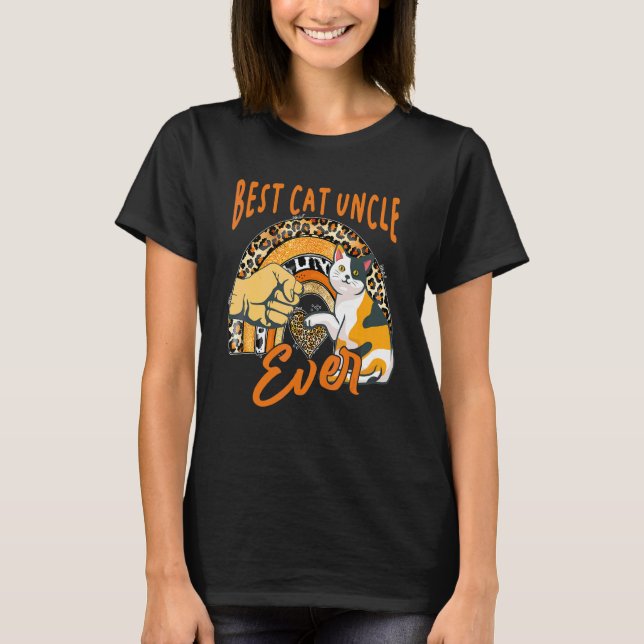 Bästa kattfarbror någonsin kat Leopard Rainbow Far T Shirt (Framsida)