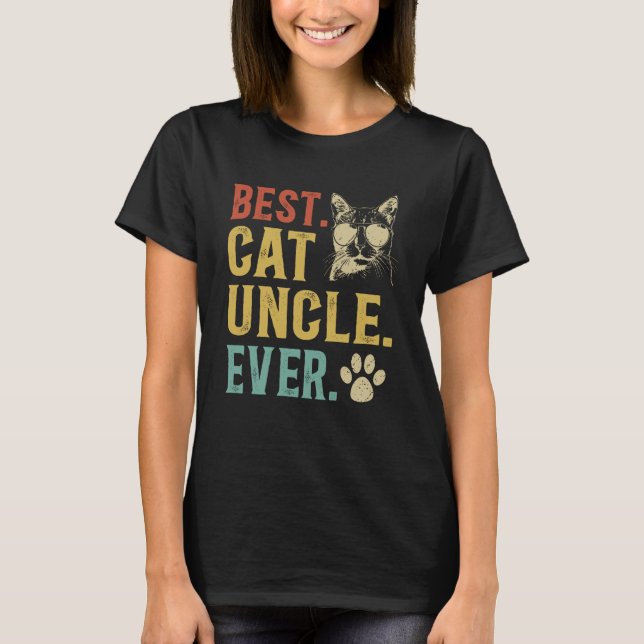 Bästa kattfarbror någonsin Kattälskare Farbror kat T Shirt (Framsida)