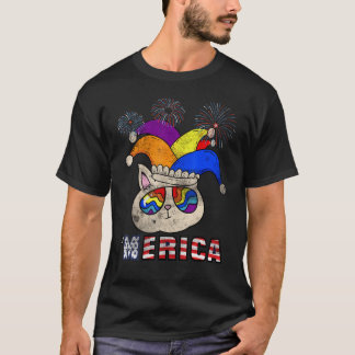 Bästa kattfarfar någonsin amerikansk flagga patrio t shirt